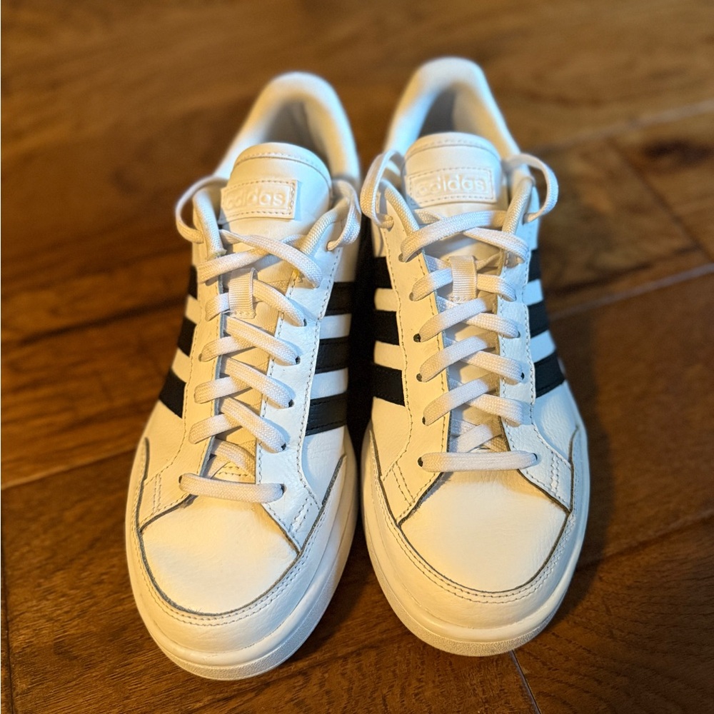 Adidas Classic White Shoes with Black Accents